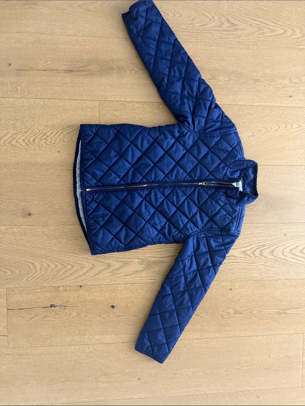 Kids Quilted Blue Jacket - Lightweight Zip Front